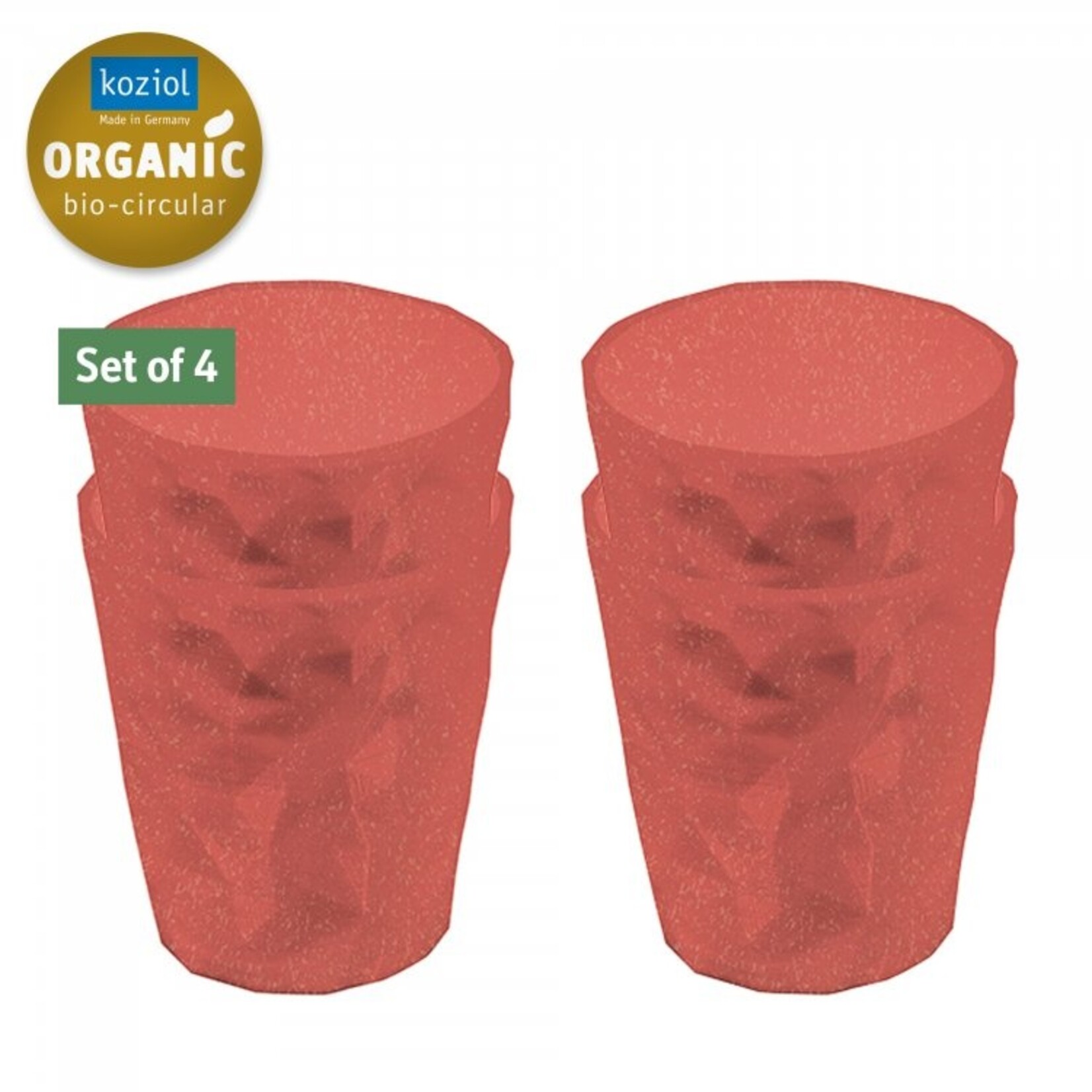 Koziol Koziol - Club S - Drinkglas - 250ml - Koraal - Set van 4