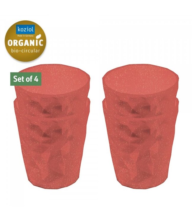 Koziol Koziol - Club S - Verre à boire - 250ml - Corail - Lot de 4