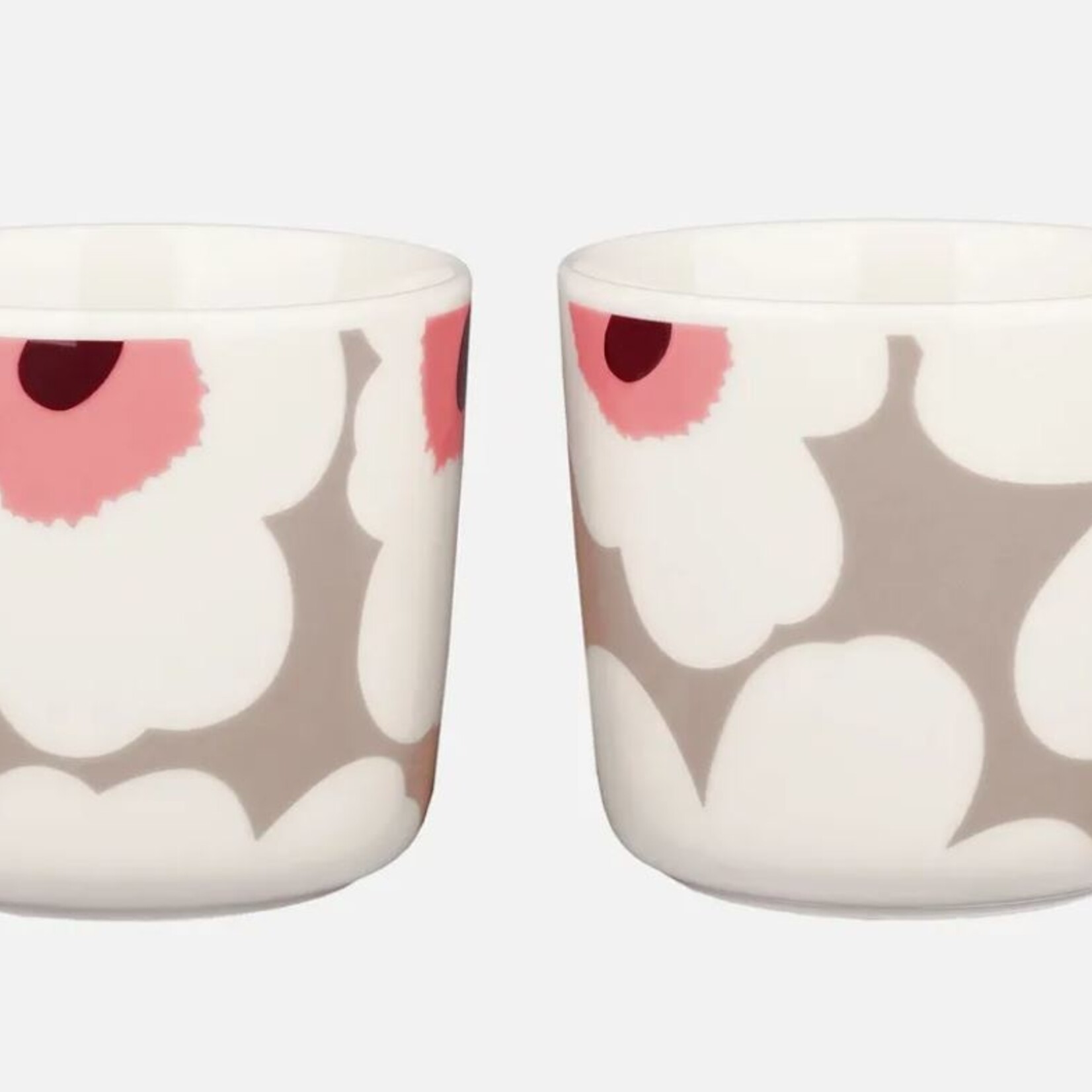 Marimekko Marimekko - Oiva Unikko - Mok - Zonder oor - 20cl - Roze beige - Set van 2