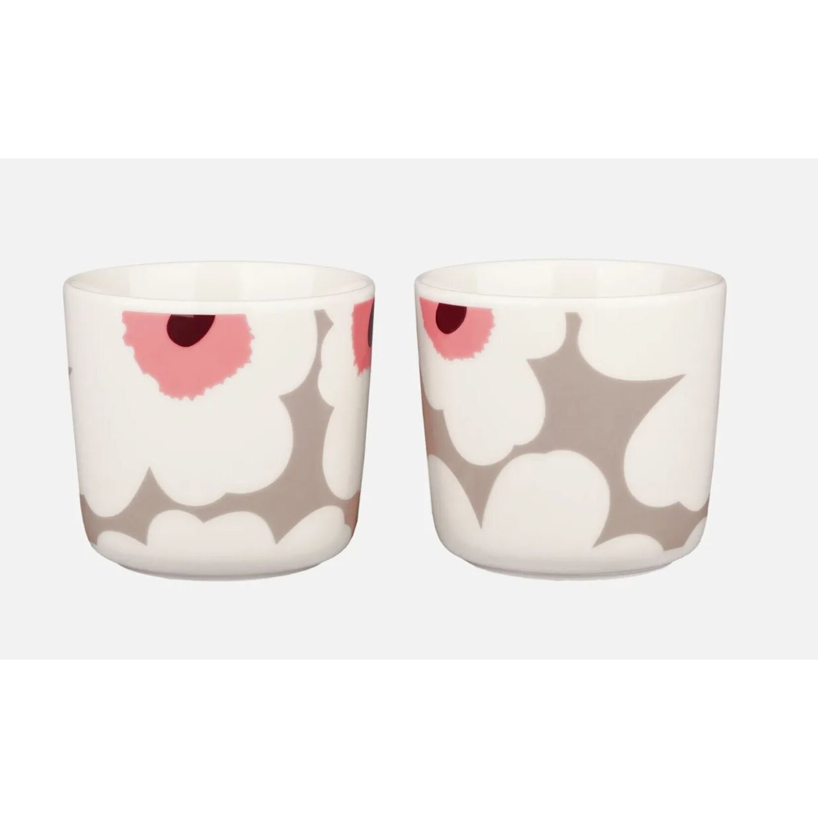 Marimekko Marimekko - Oiva Unikko - Mok - Zonder oor - 20cl - Roze beige - Set van 2