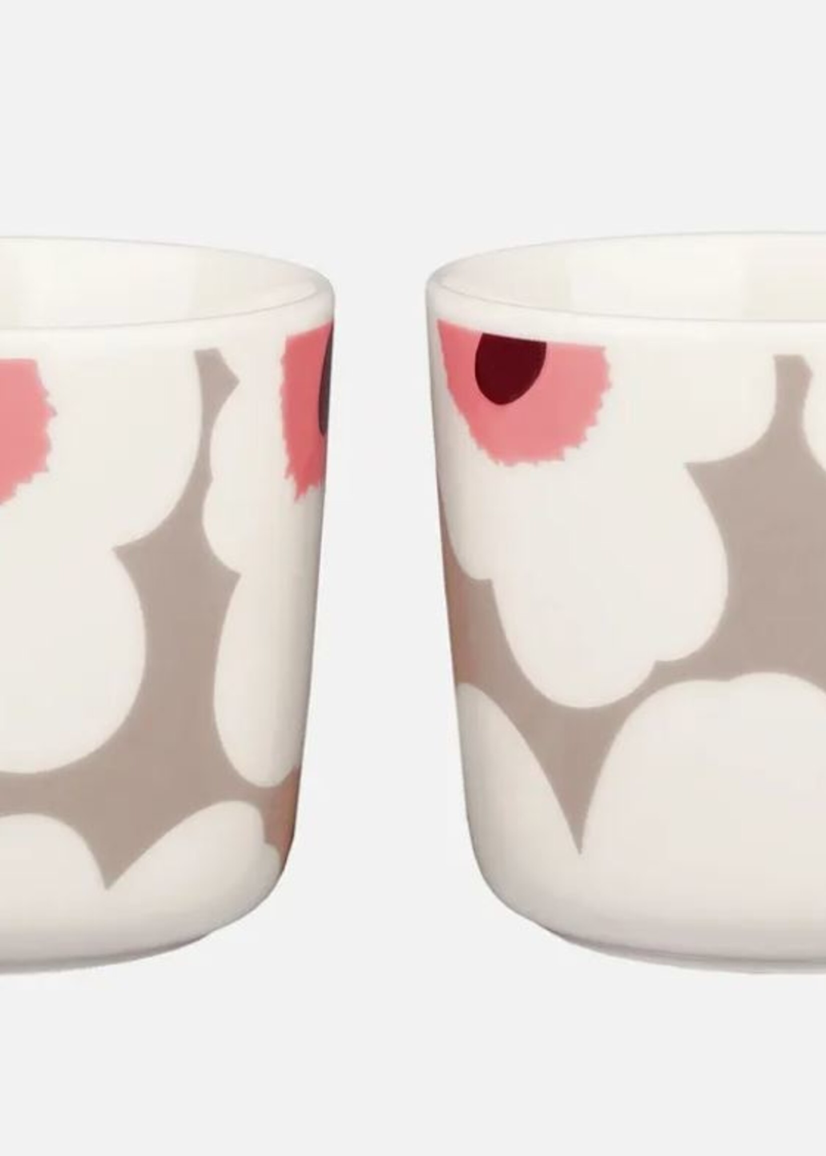 Marimekko Marimekko - Oiva Unikko - Mok - Zonder oor - 20cl - Roze beige - Set van 2