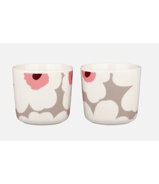 Marimekko Marimekko - Oiva Unikko - Tasse - Sans anse - 20cl - Rose beige - Lot de 2
