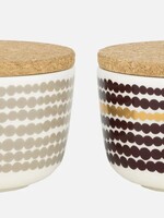 Marimekko Marimekko - Siirtolapuutarha -Bol avec couvercle - 25cl -Ensemble de 2 - beige vin rouge or