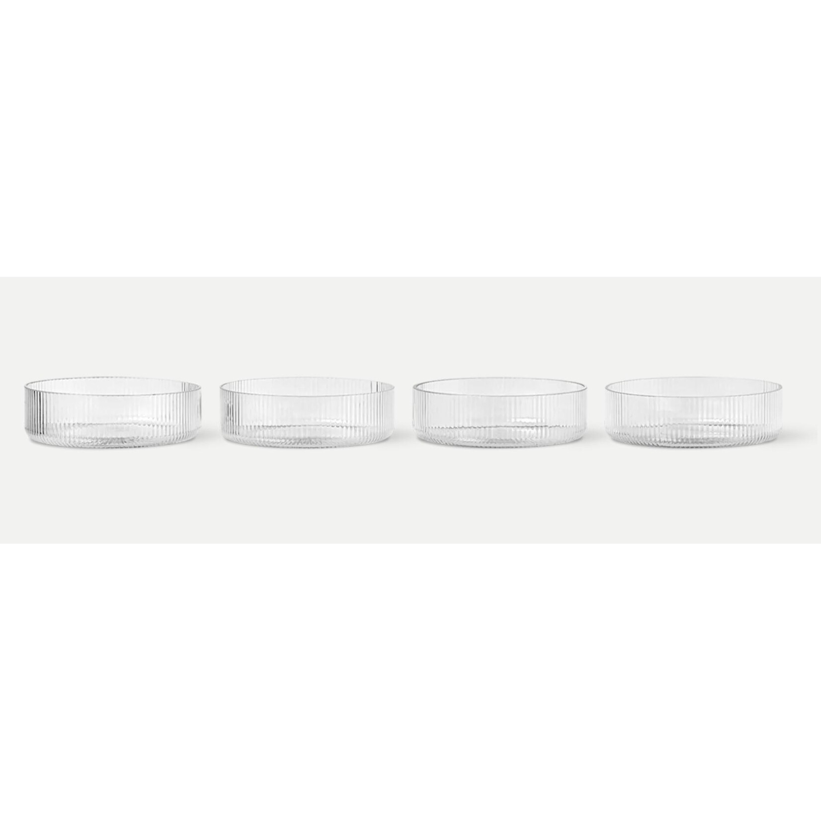 Ferm Living Ferm Living - Ripple - Plats de service - Lot de 4 - Transparent