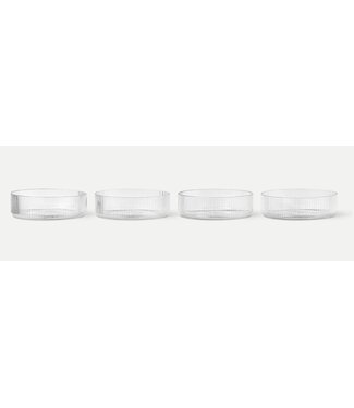 Ferm Living Ferm Living - Ripple - Serveerschaaltjes - Set van 4 - Helder