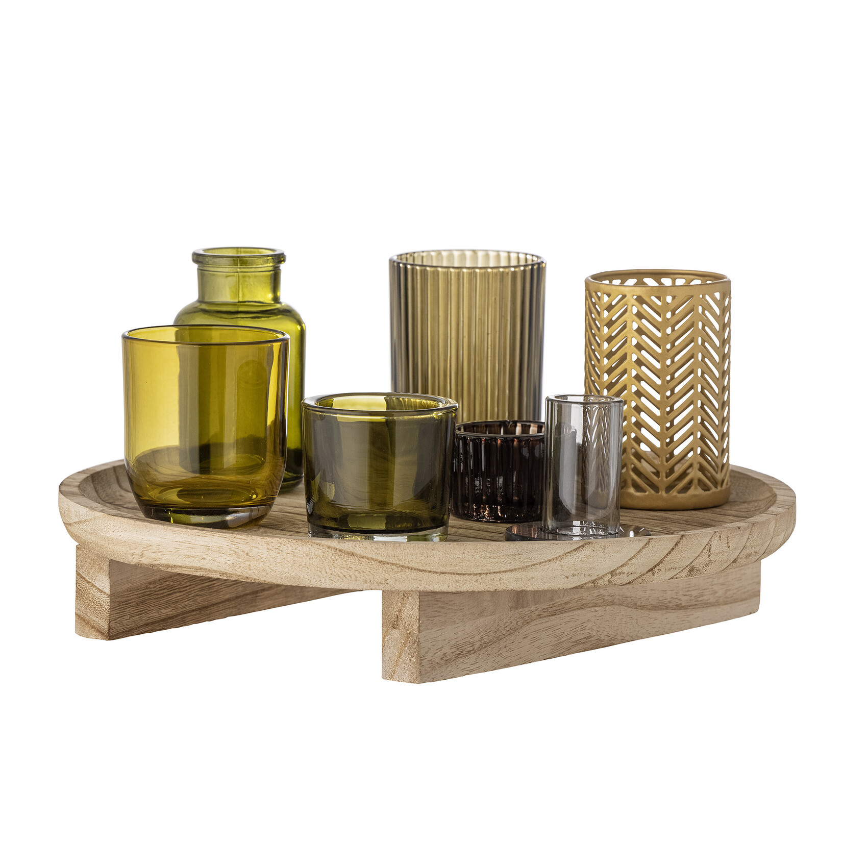 Bloomingville Bloomingville - Sanga - Porte-bougie - Naturel - Lot du 8 - Rond