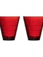 Iittala Iittala - Kastehelmi -  Glas - 30 cl - Cranberry - 2 stuks