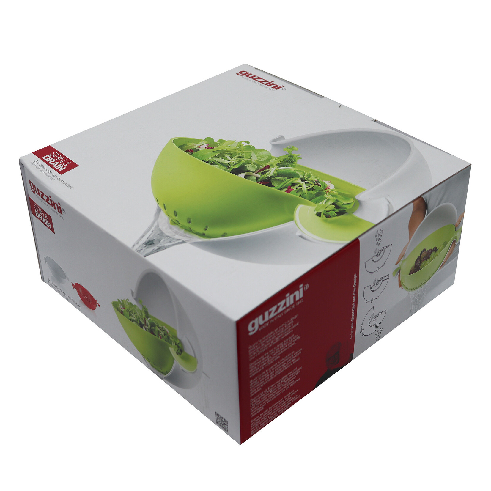 Guzzini Guzzini - Passoire et bol - Set - Plastique - Blanc Vert