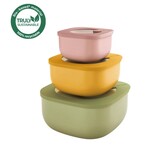 Guzzini Guzzini - STORE&MORE - Lot de 3 - boîtes de conservation hermétiques pour réfrigérateur/congélateur/micro-ondes - Vert Jaune Rose