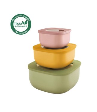 Guzzini Guzzini - STORE&MORE - Lot de 3 - boîtes de conservation hermétiques pour réfrigérateur/congélateur/micro-ondes - Vert Jaune Rose