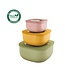 Guzzini - STORE&MORE - Set van 3 - ondiepe luchtdichte koelkast/vriezer/magnetron opbergdozen - Groen Geel Roze