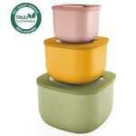 Guzzini Guzzini - STORE&MORE - Set van 3 - DIEP - luchtdichte koelkast/vriezer/magnetron opbergdozen  - Groen Geel Roze
