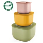 Guzzini Guzzini - STORE&MORE - Set van 3 - DIEP - luchtdichte koelkast/vriezer/magnetron opbergdozen  - Groen Geel Roze