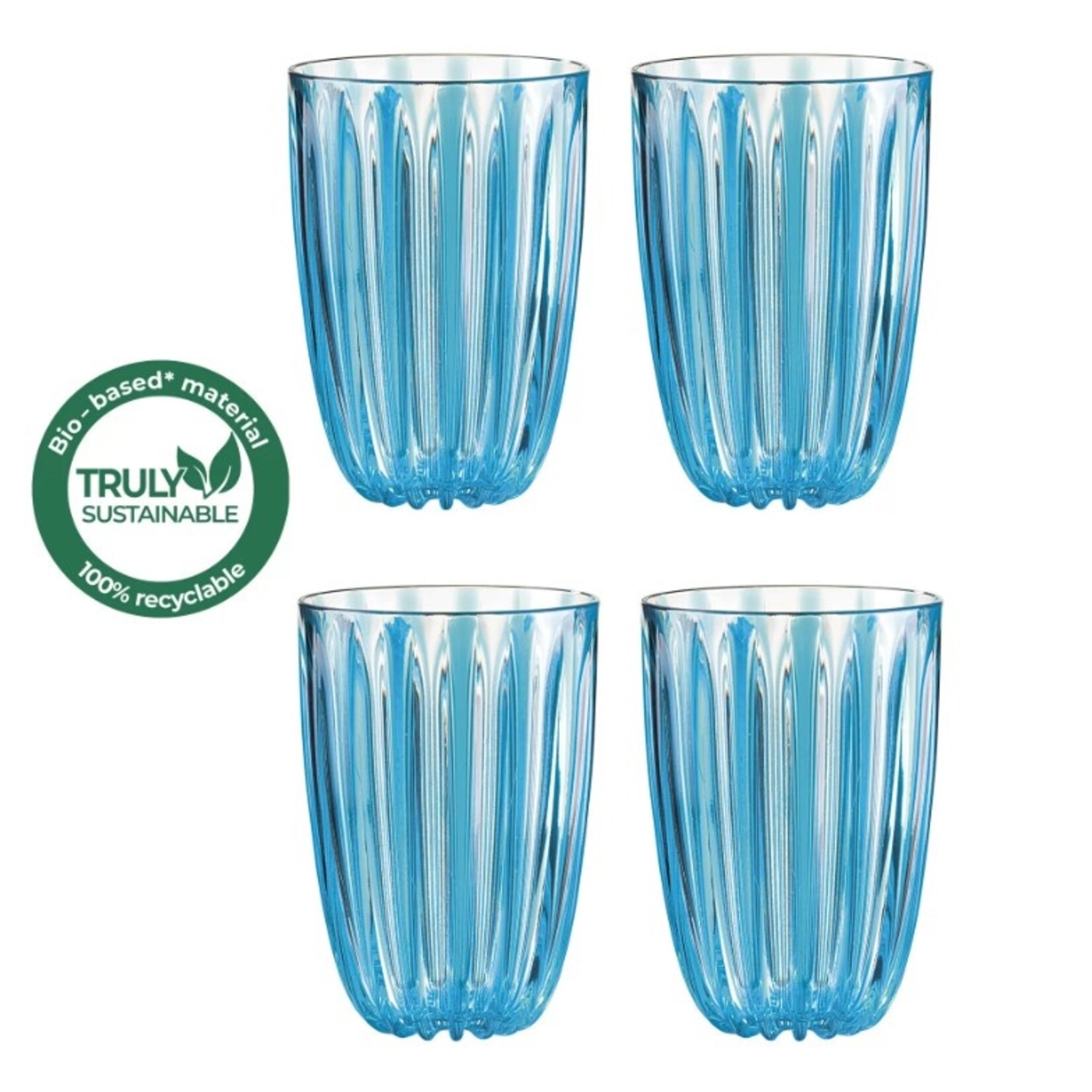 Guzzini Guzzini - DOLCEVITA - Glazen - Set van 4 - Bio Plastic - Blauw