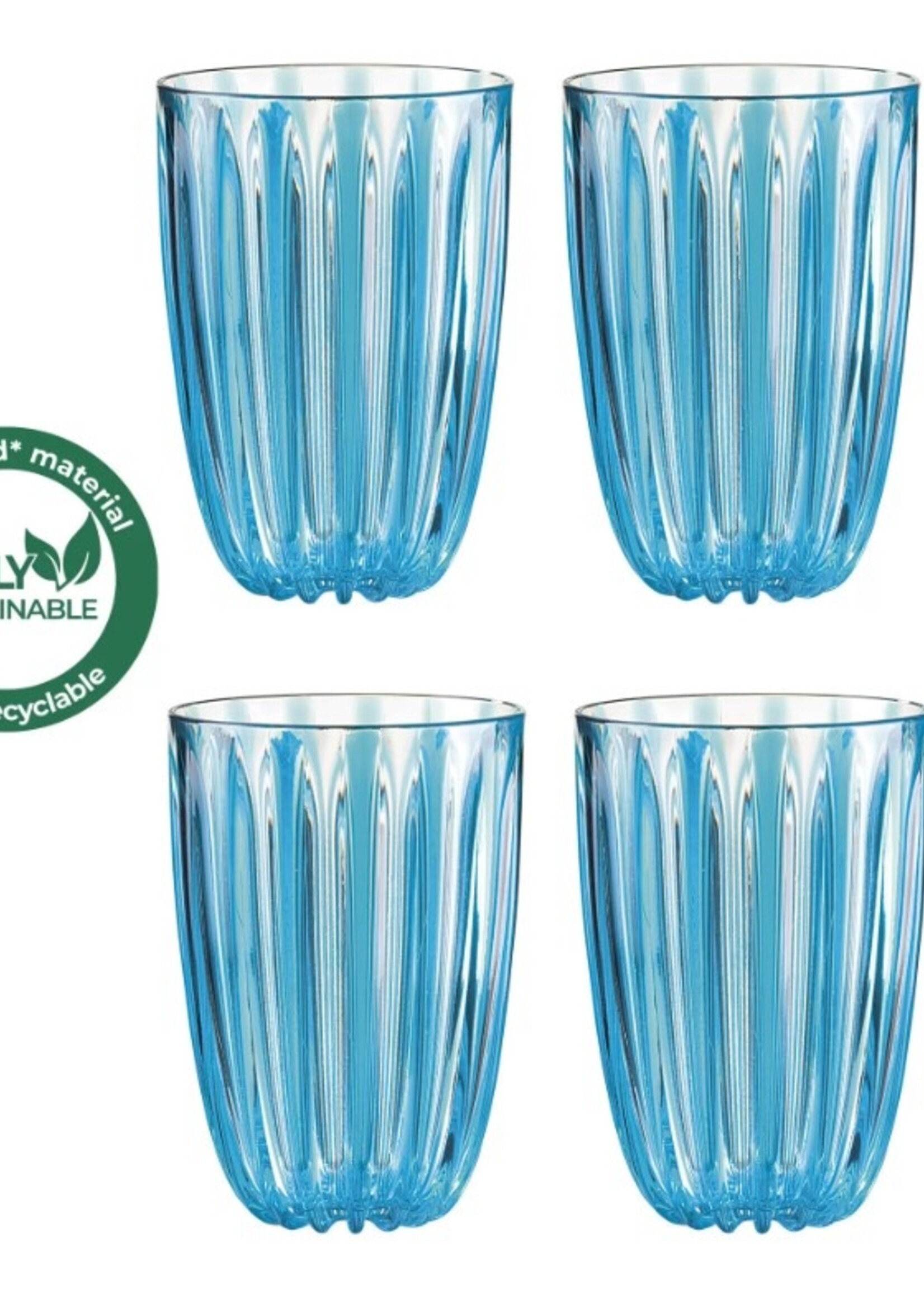 Guzzini Guzzini - DOLCEVITA - Glazen - Set van 4 - Bio Plastic - Blauw
