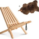 Weltevree Weltevree - Fieldchair - Tuinstoel  Loungestoel Buiten met Schapenvacht Bruin