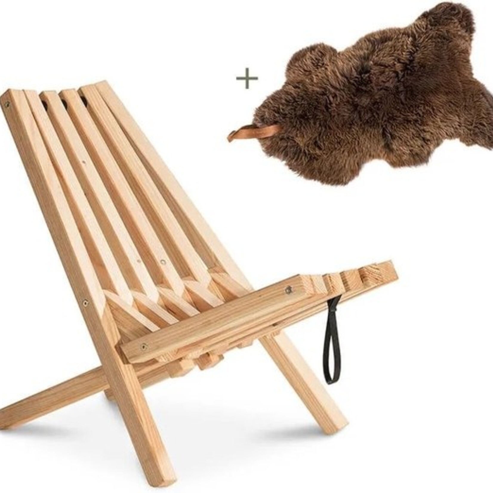 Weltevree Weltevree - Fieldchair - Tuinstoel  Loungestoel Buiten met Schapenvacht Bruin