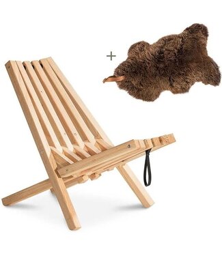 Weltevree Weltevree - Fieldchair - Garden Chair Lounge Chair Outdoor avec  Sheepskin Marron