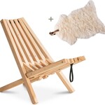 Weltevree Weltevree - Fieldchair - Garden Chair Lounge Chair Outdoor avec Sheepskin Blanc