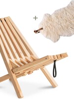 Weltevree Weltevree - Fieldchair - Tuinstoel  Loungestoel Buiten met Schapenvacht Wit