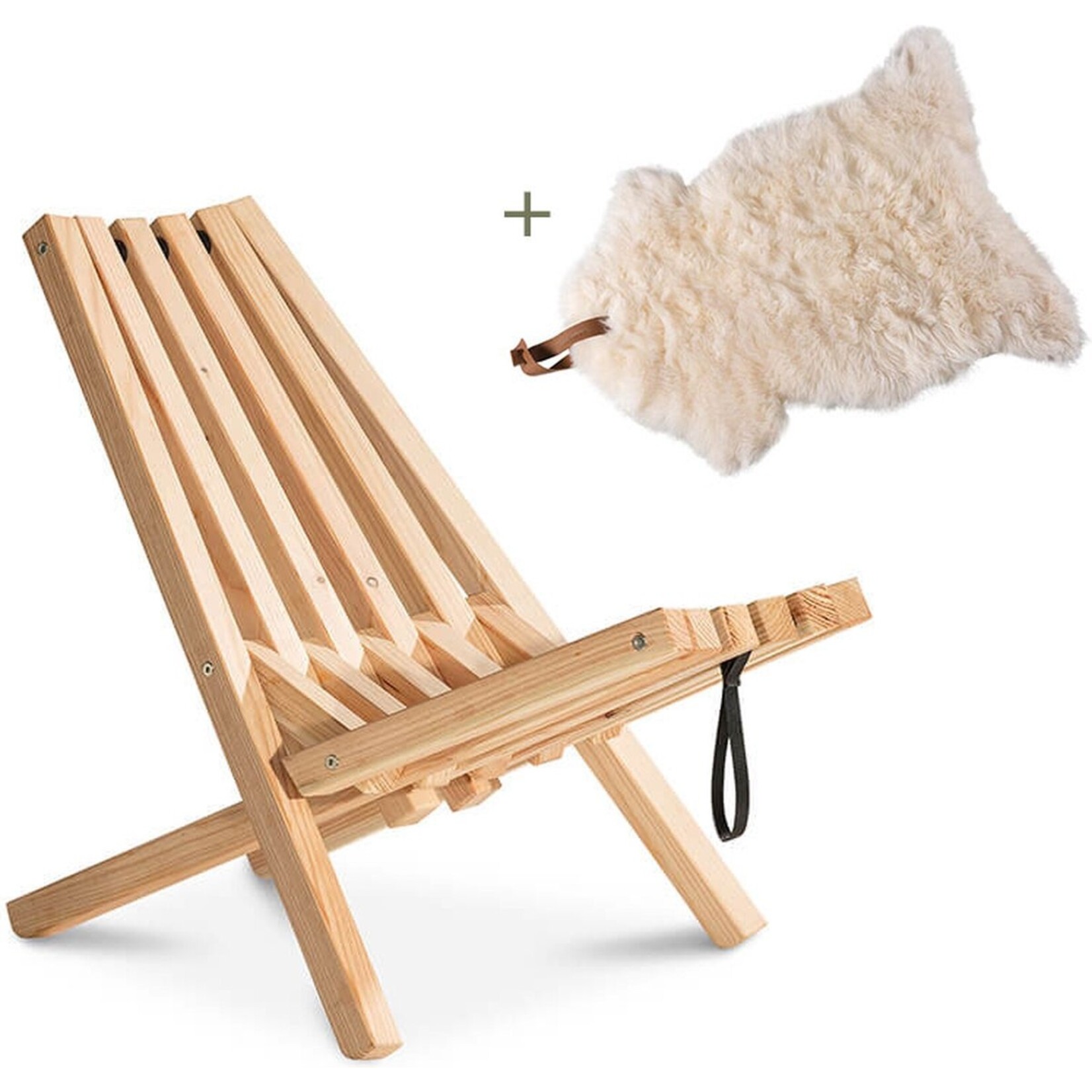 Weltevree Weltevree - Fieldchair - Garden Chair Lounge Chair Outdoor avec Sheepskin Blanc