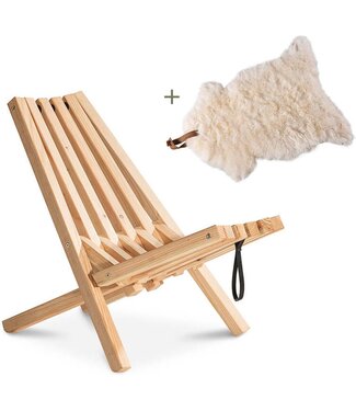 Weltevree Weltevree - Fieldchair - Garden Chair Lounge Chair Outdoor avec Sheepskin Blanc