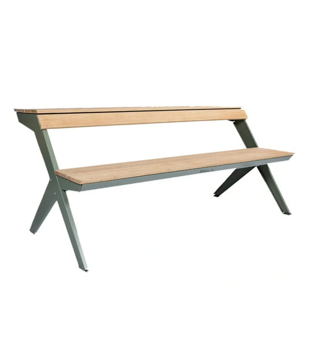 Weltevree - Tablebench - Slimme picknicktafel of bankje met rugsteun - Cement Grijs
