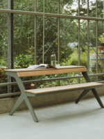 Weltevree Weltevree - Tablebench - Slimme picknicktafel of bankje met rugsteun - Cement Grijs