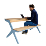 Weltevree Weltevree - Tablebench - Slimme picknicktafel of bankje met rugsteun - Pastel blauw