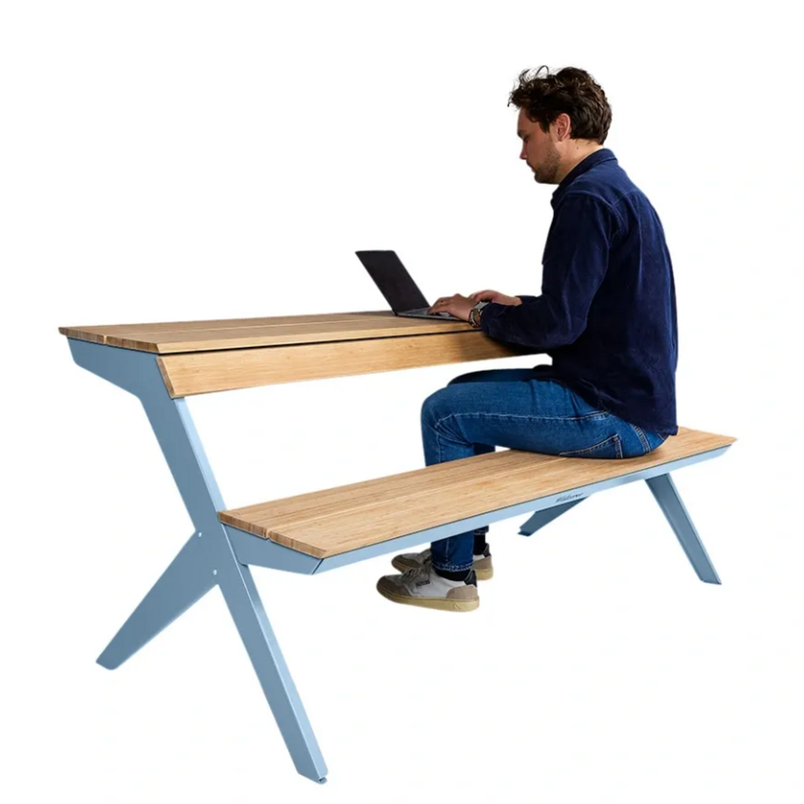 Weltevree Weltevree - Tablebench - Slimme picknicktafel of bankje met rugsteun - Pastel blauw