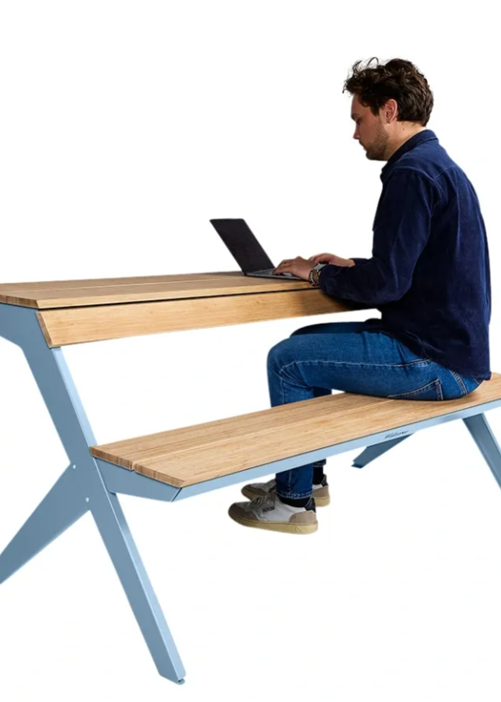 Weltevree Weltevree - Tablebench - Slimme picknicktafel of bankje met rugsteun - Pastel blauw