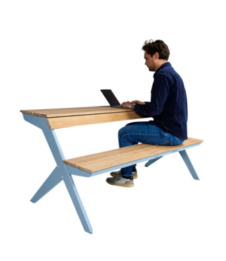 Weltevree Weltevree - Tablebench - Table de pique-nique intelligente ou banc avec support dorsal - Bleu pastel - Copy
