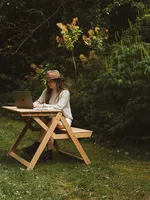 Weltevree Weltevree - Folding picnic - Opvouwbare picknicktafel of bank met rugleuning  -  Bamboe