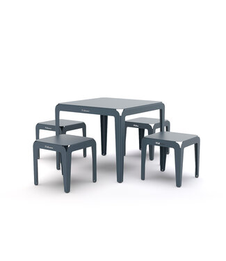 Weltevree Weltevree - Bended Table 90 - Grey Blue - Table de jardin légère en aluminium