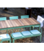 Weltevree - Bended Table Wood 220 - Stalen Tuintafel met houten blad - Pale Green