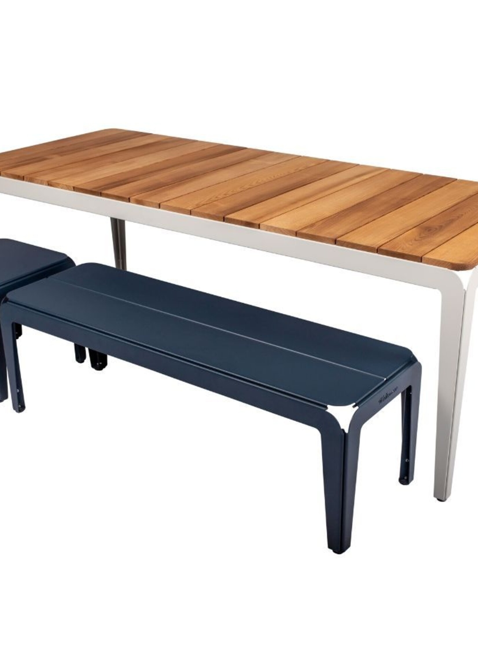 Weltevree Weltevree - Bended Table Wood 220 - Stalen Tuintafel met houten blad - Agate Grey