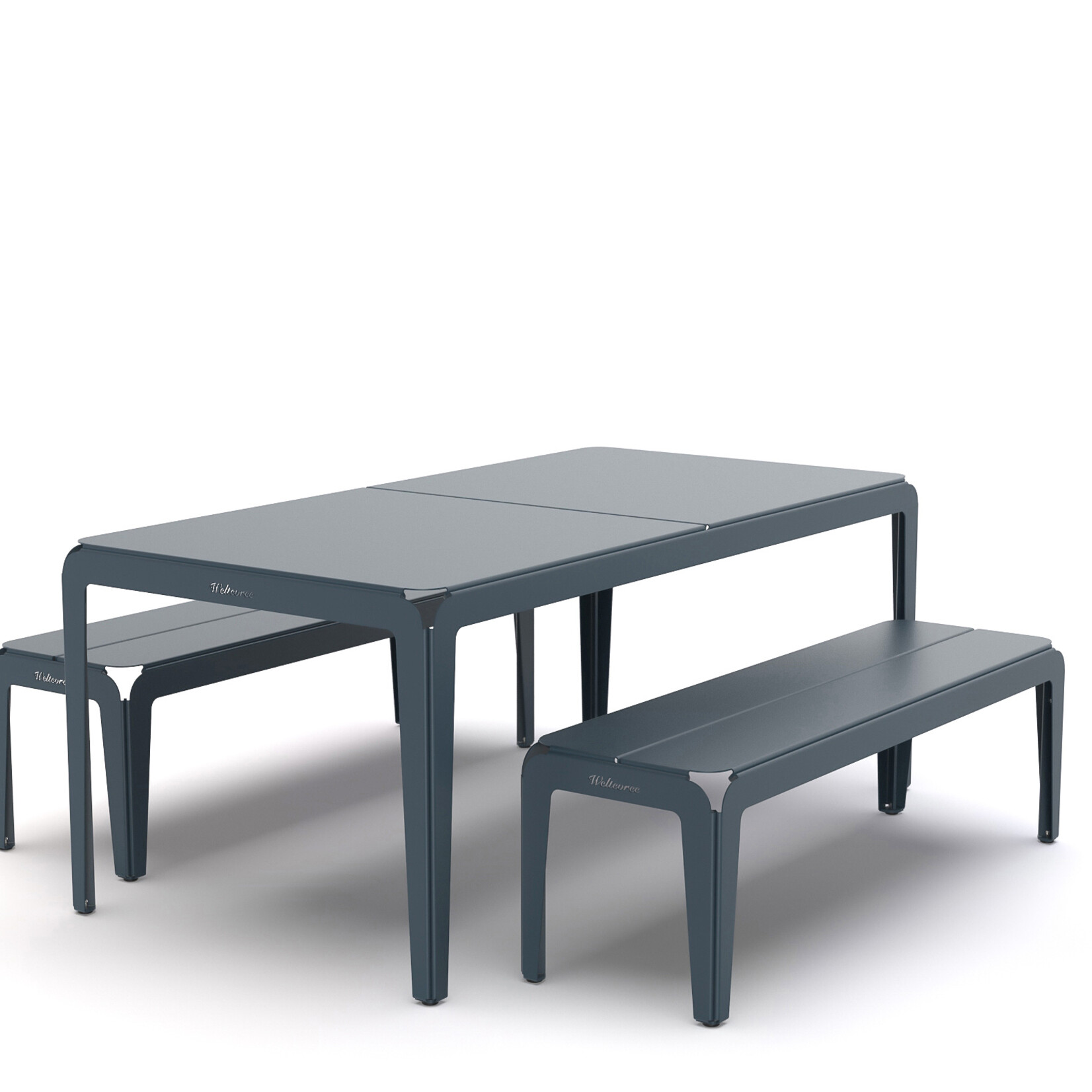 Weltevree Weltevree - Bended Bench 140 - Lichtgewicht aluminium tuinbank - Grey Blue
