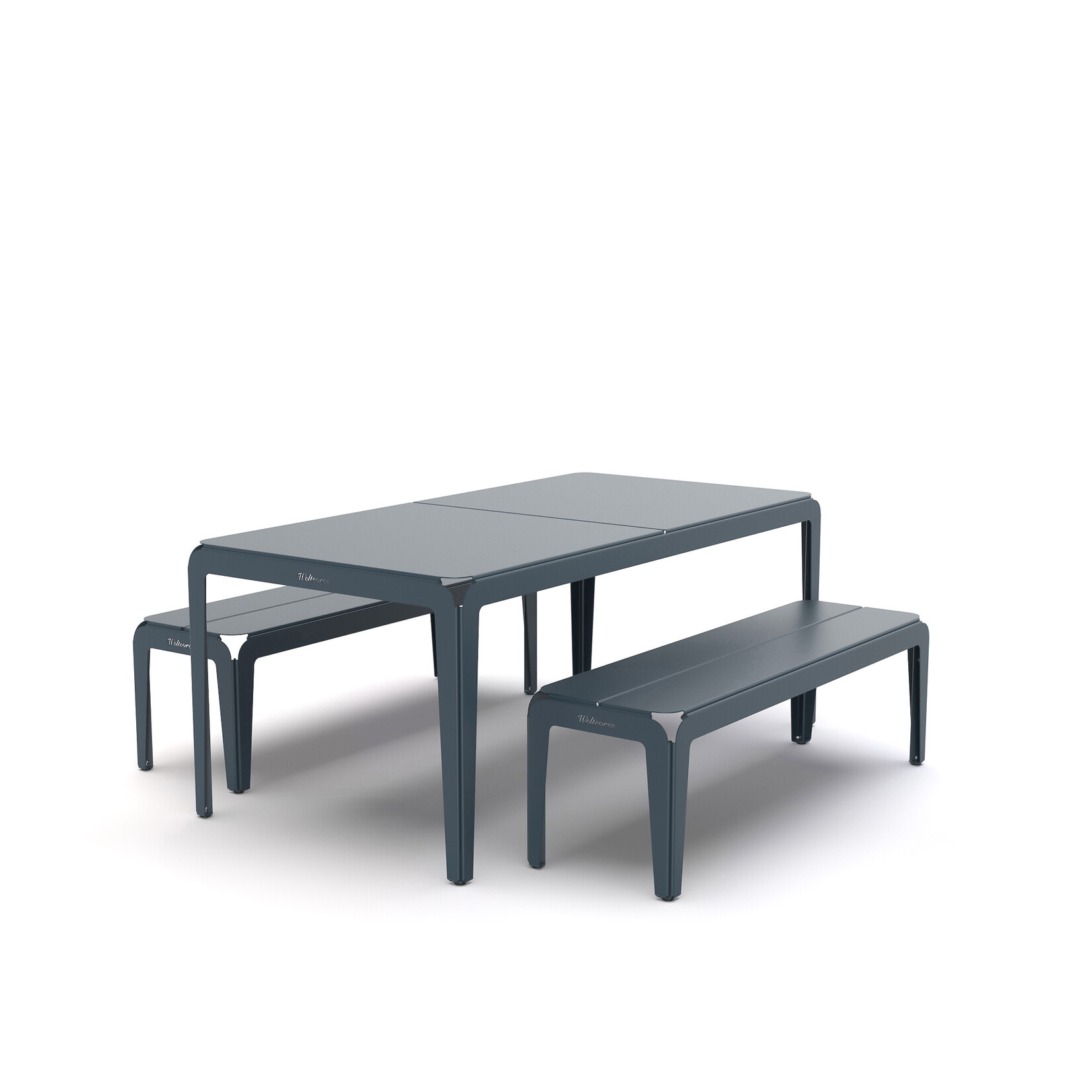 Weltevree Weltevree - Bended Bench 140 - Lichtgewicht aluminium tuinbank - Grey Blue
