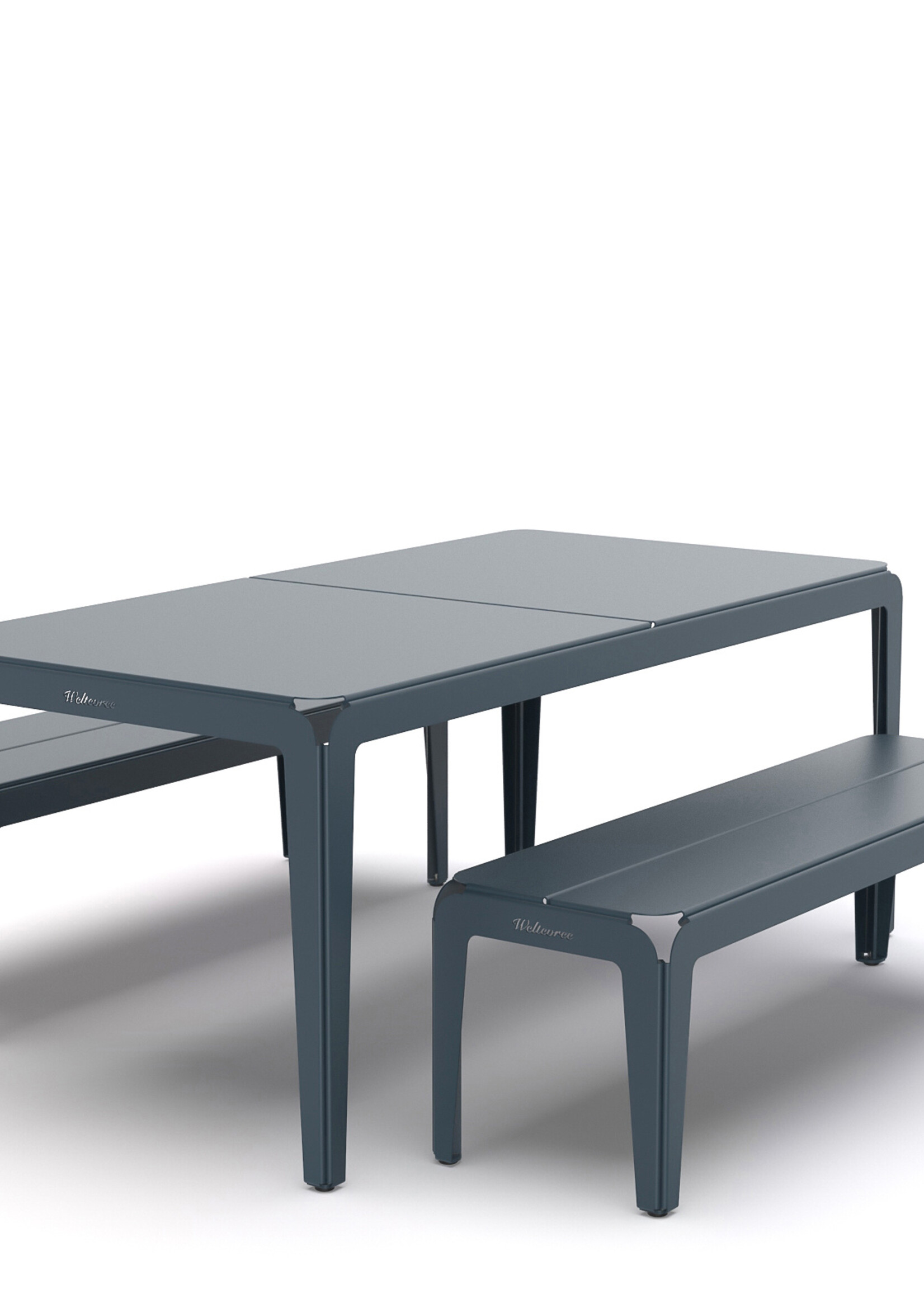 Weltevree Weltevree - Bended Bench 140 - Lichtgewicht aluminium tuinbank - Grey Blue