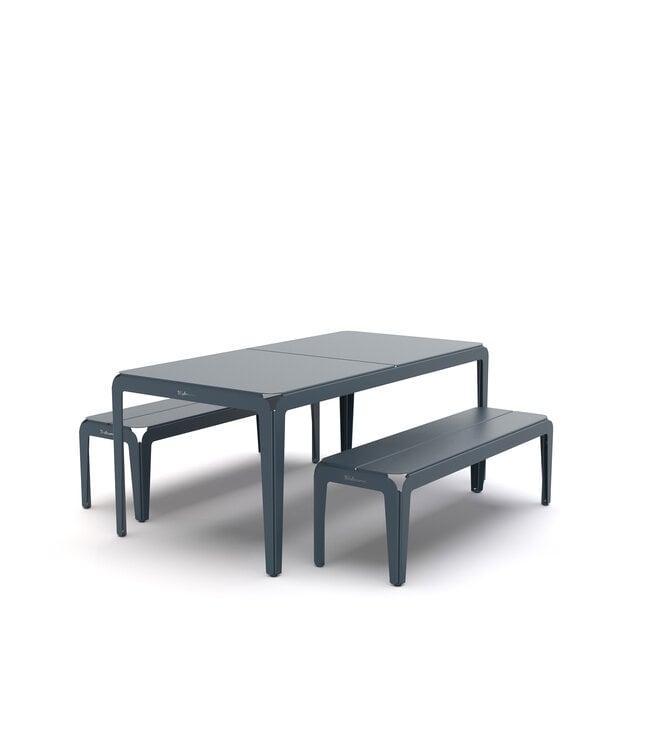 Weltevree - Bended Bench 140 - Lichtgewicht aluminium tuinbank - Grey Blue