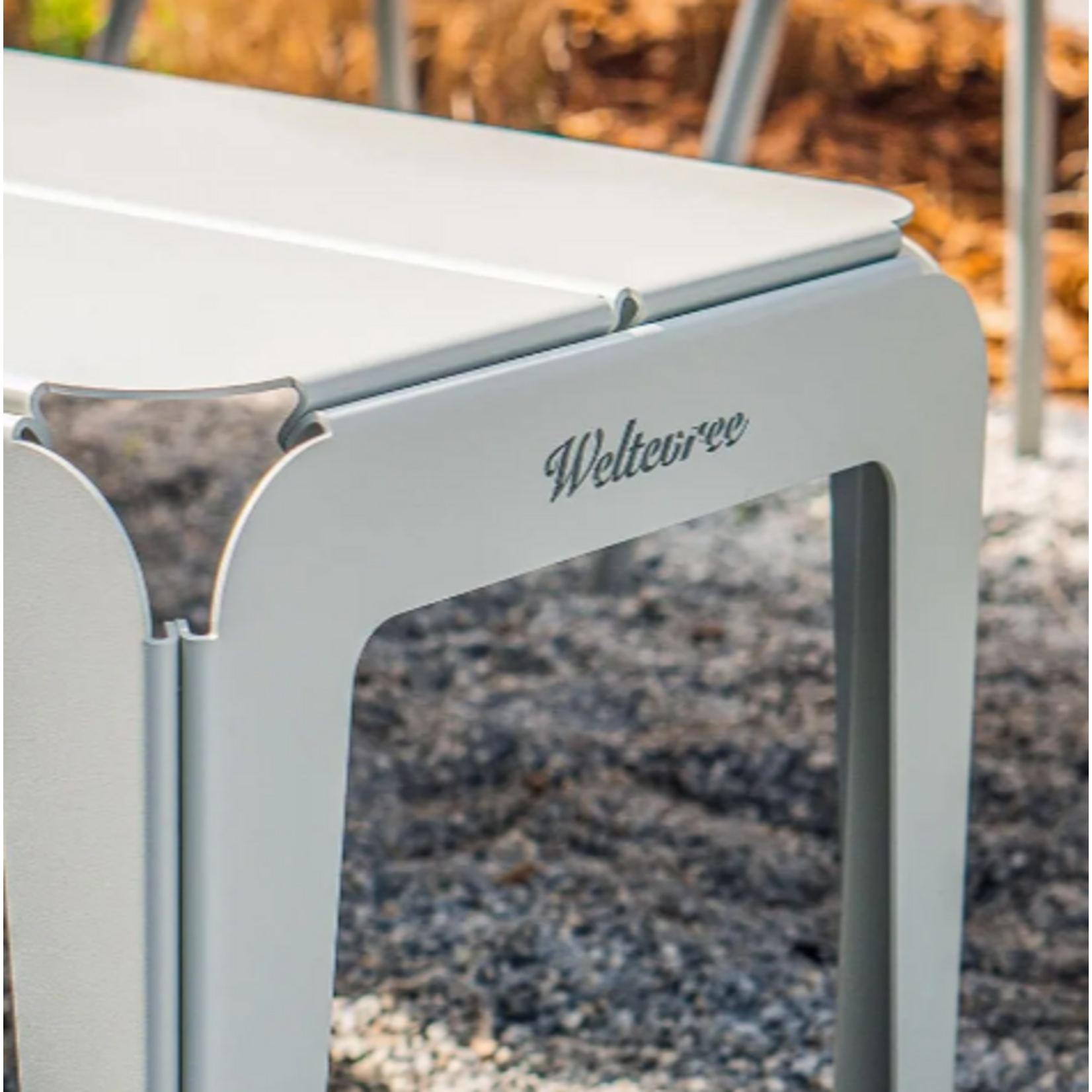 Weltevree Weltevree - Bended Bench 140 - Lichtgewicht aluminium tuinbank - Agate Gray