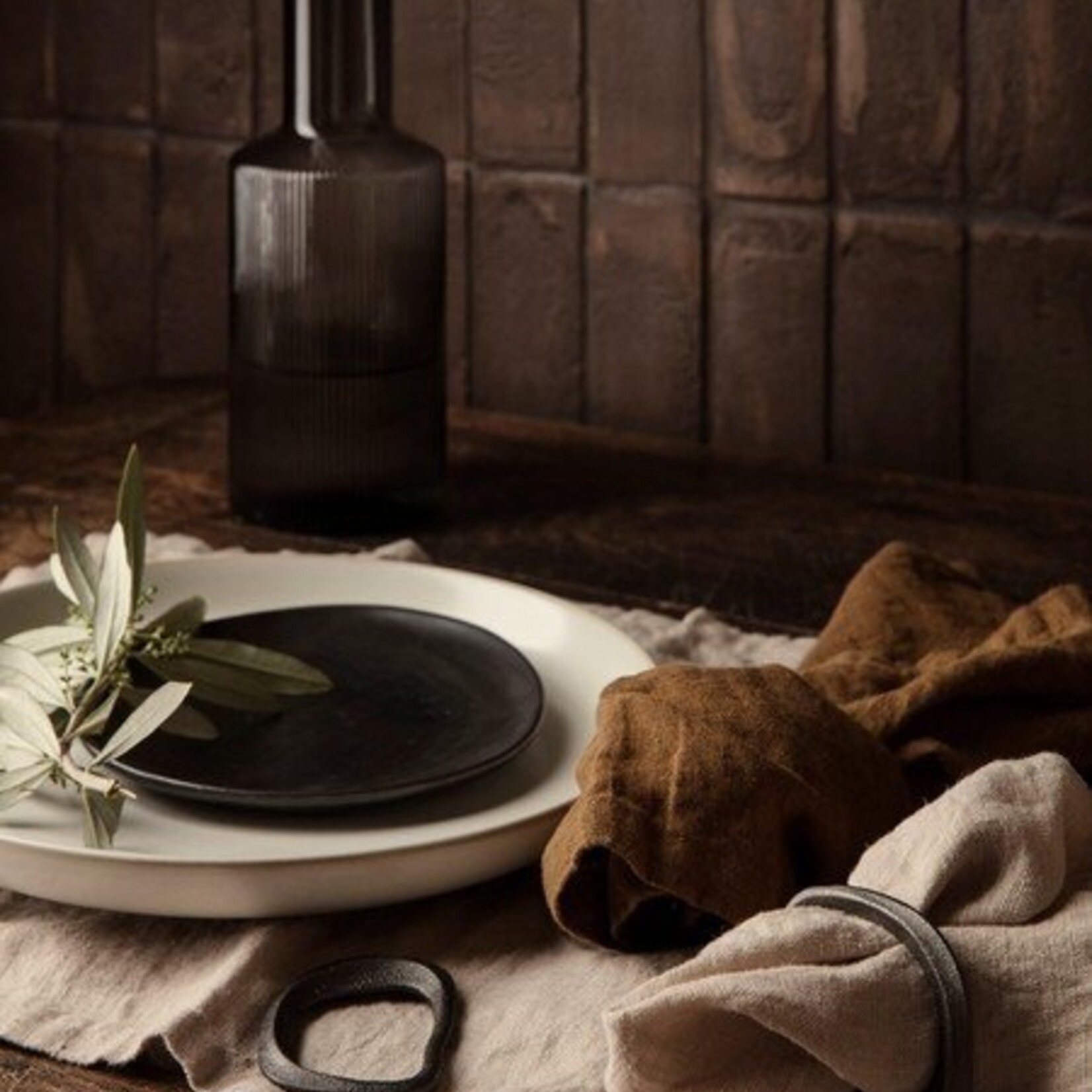 Ferm Living Ferm living Flow Servetringen Zwart Brass