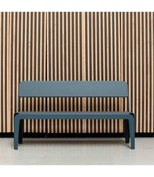 Banc courbé avec dossier 140 - Gris Bleu
