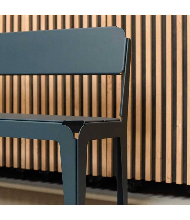 Gebogen bank met rugleuning 140 - Grijs Blauw
