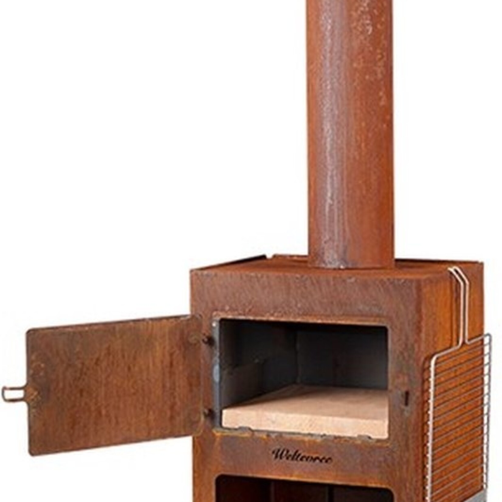Weltevree Four d'extérieur Weltevree avec porte, chapeau de cheminée, plaque de sol et thermomètre