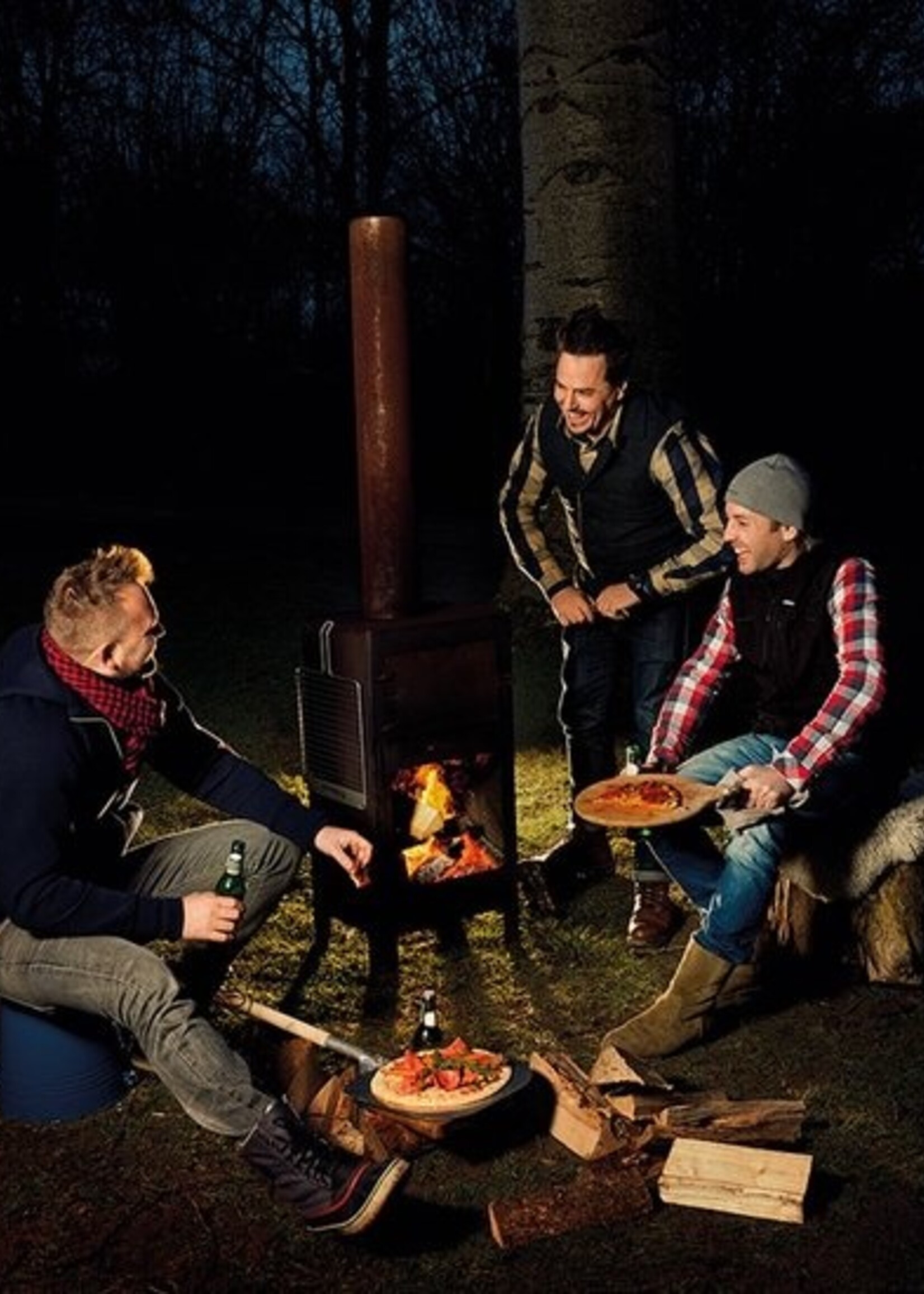 Weltevree Four d'extérieur Weltevree avec porte, chapeau de cheminée, plaque de sol et thermomètre