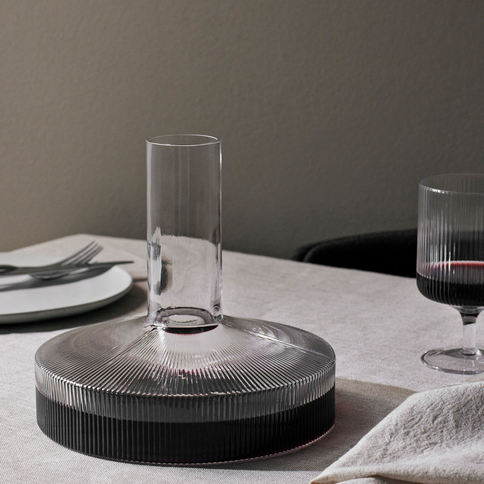 Ferm Living Ferm living - Carafe à vin Ripple - Transparente - 1,1L