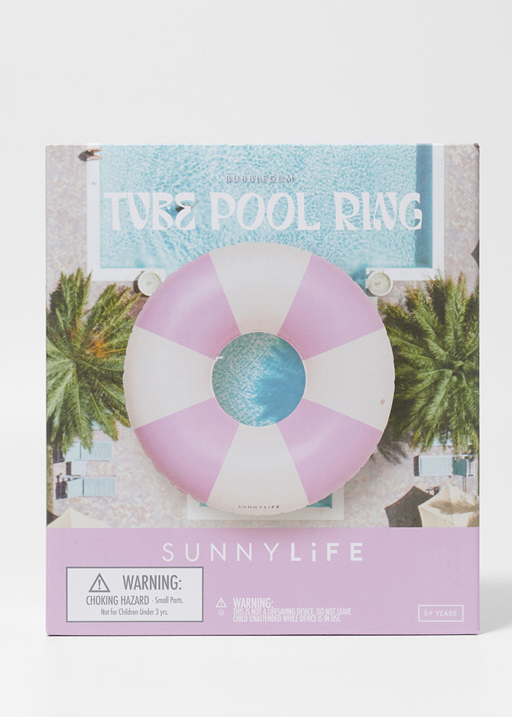Sunnylife SunnyLife - Tube - Anneau de piscine - Rose Bubblegum rayé
