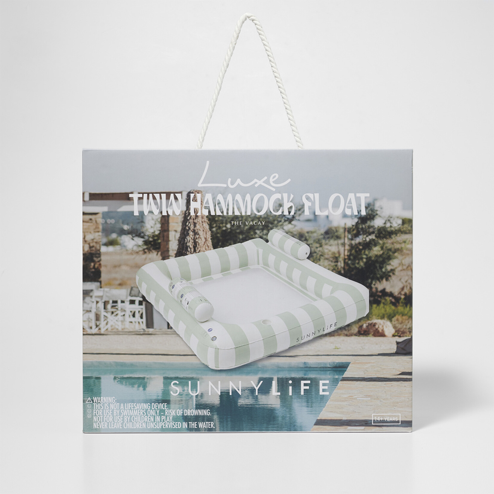 Sunnylife SunnyLife - The Vacay - Hamac flottant de luxe - 2 personnes - Vert olive