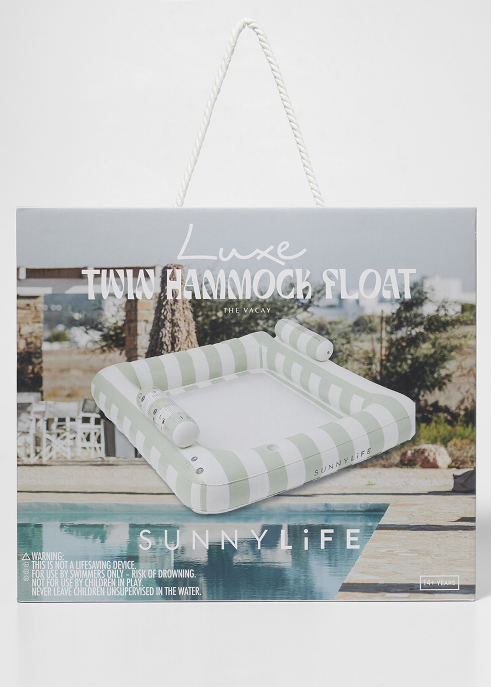 Sunnylife SunnyLife - The Vacay - Hamac flottant de luxe - 2 personnes - Vert olive